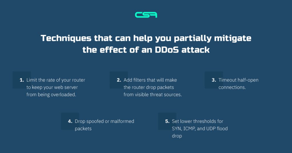 techniques that can help you partially mitigate the effect of an ddos attack